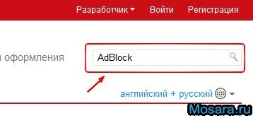Поиск AdBlock